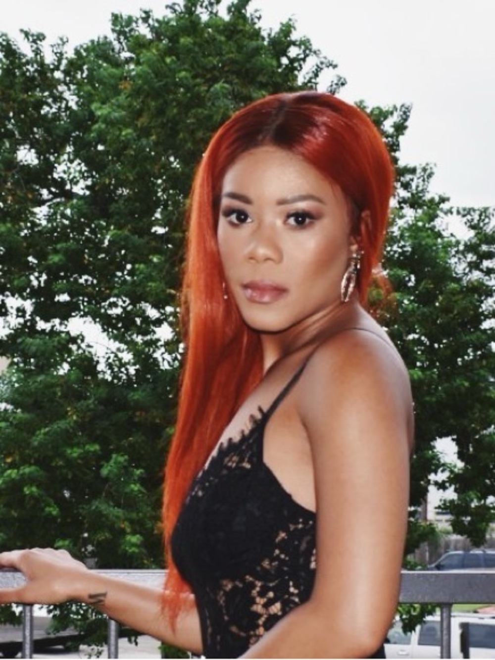 Orange/Red Human Hair Frontal Wig